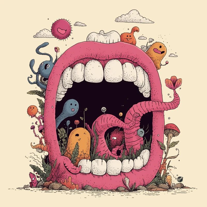 Monde de la Bouche Rose avec des Créatures