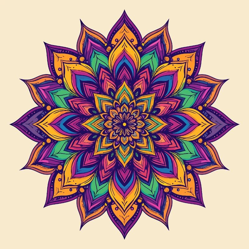 Étoile fleur Psychédélique Colorée du Mandala LSD