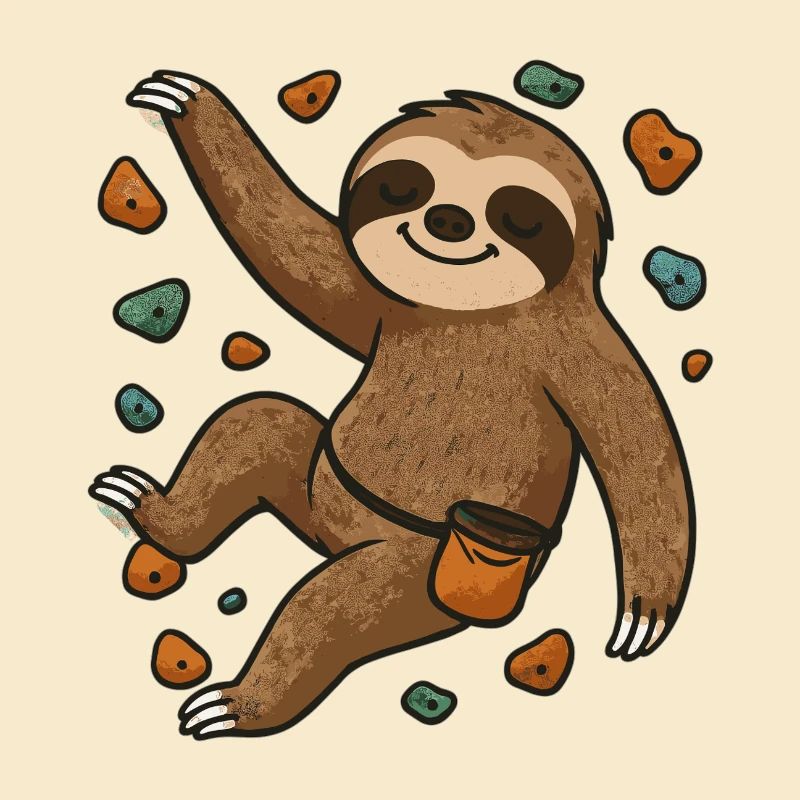 Funny Bouldering Shirt with Sloth