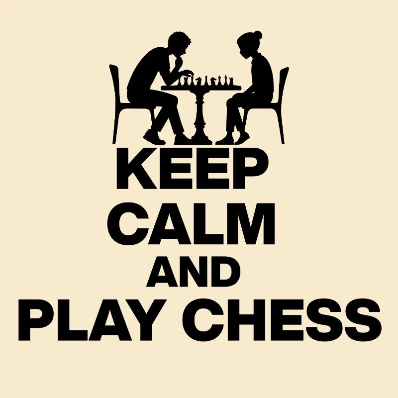 RESTE CALME ET JOUE AUX ÉCHECS ! FANS D’ÉCHECS BLANC