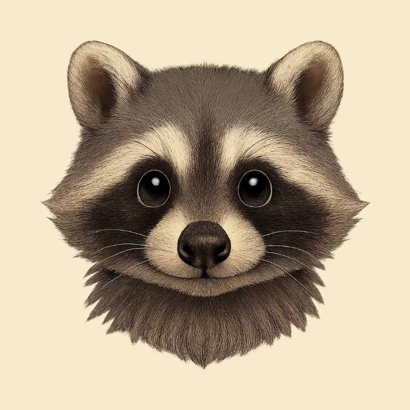 Waschbär Kopf Tierkopf niedlich