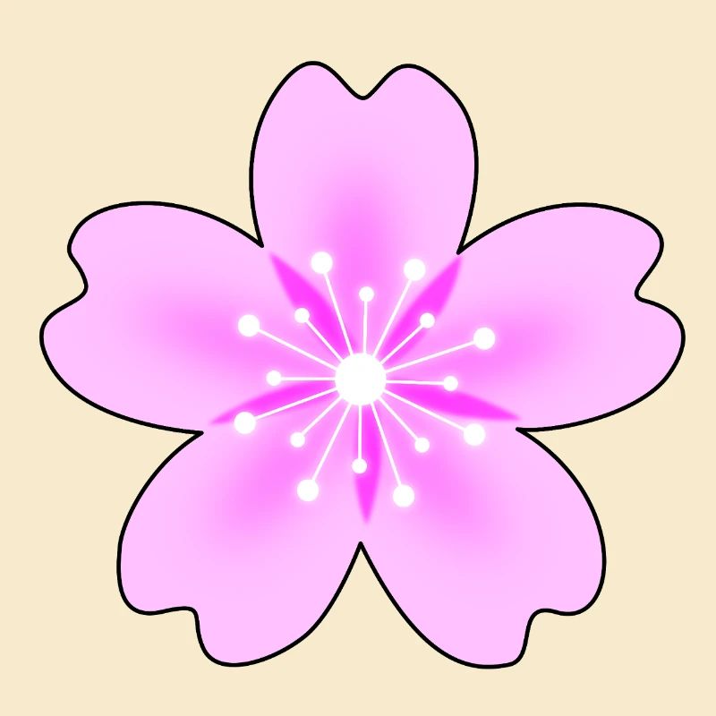 Fleur rose avec des rayons néon