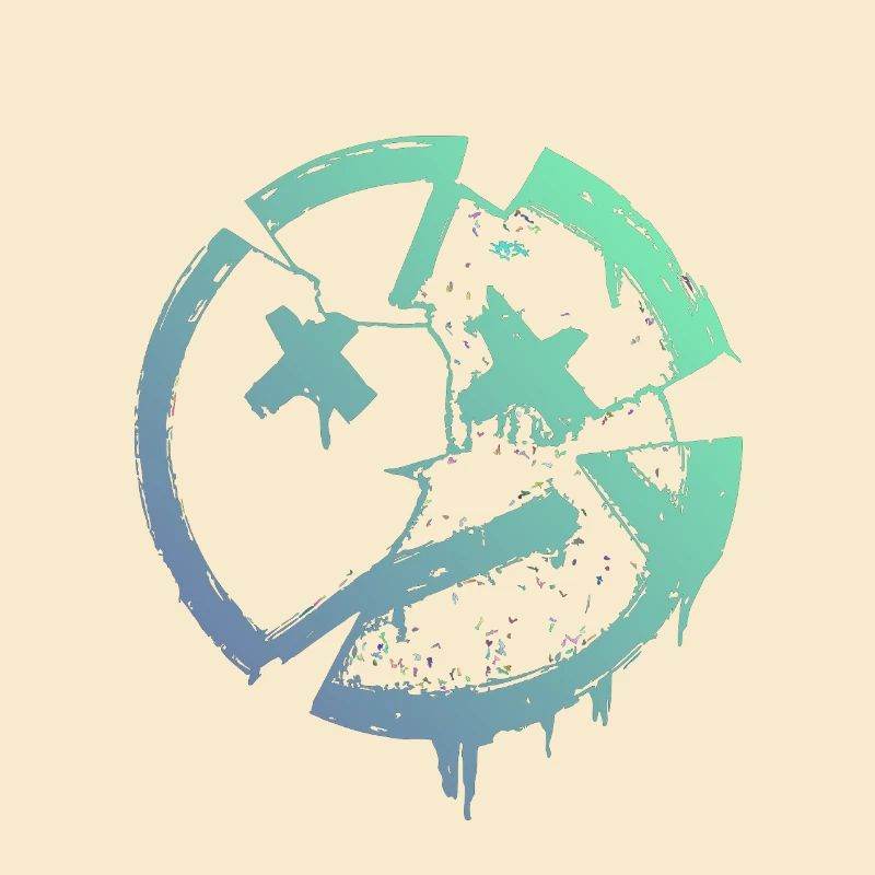 Cercle grunge avec X – Imprimé