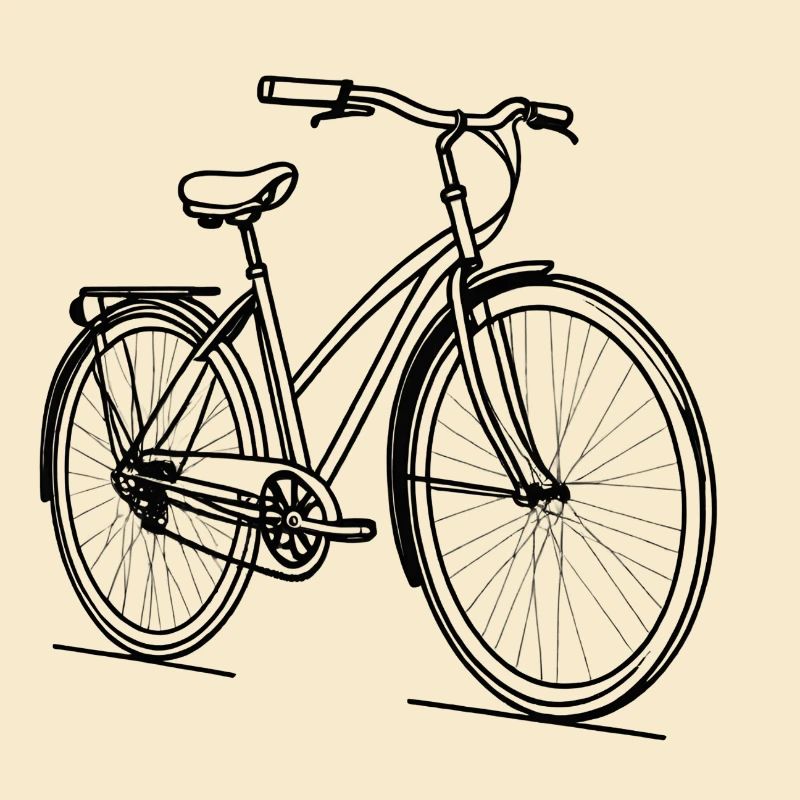 Bicycle Silhouette Line Art