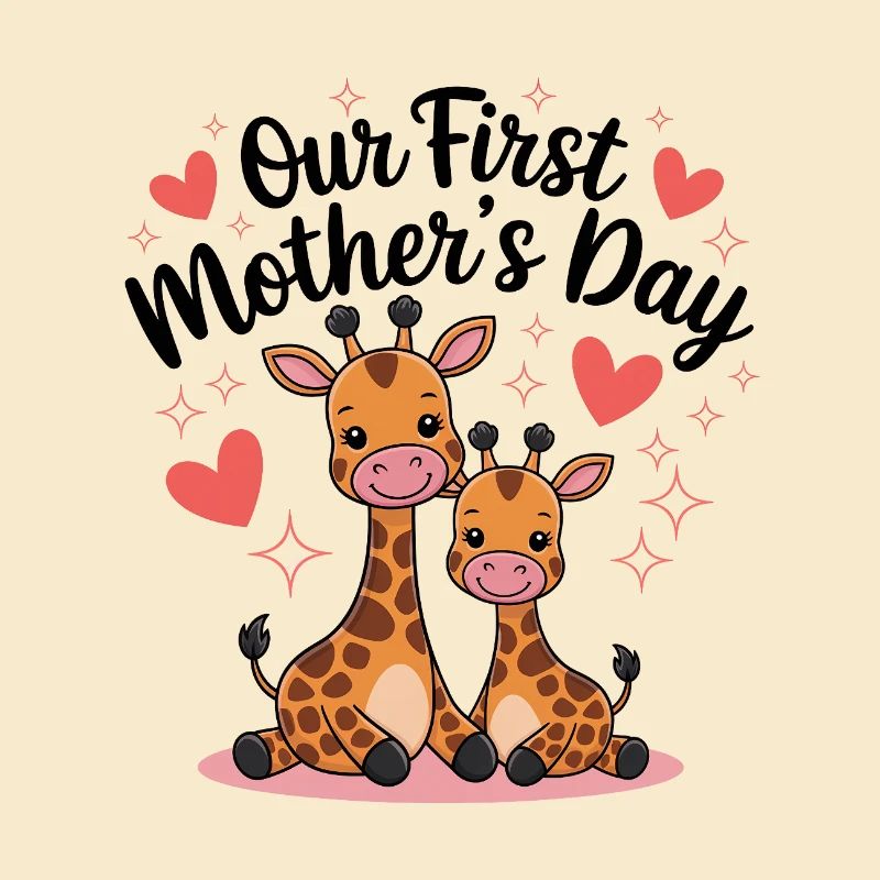 Erstes Muttertag Giraffen Duo