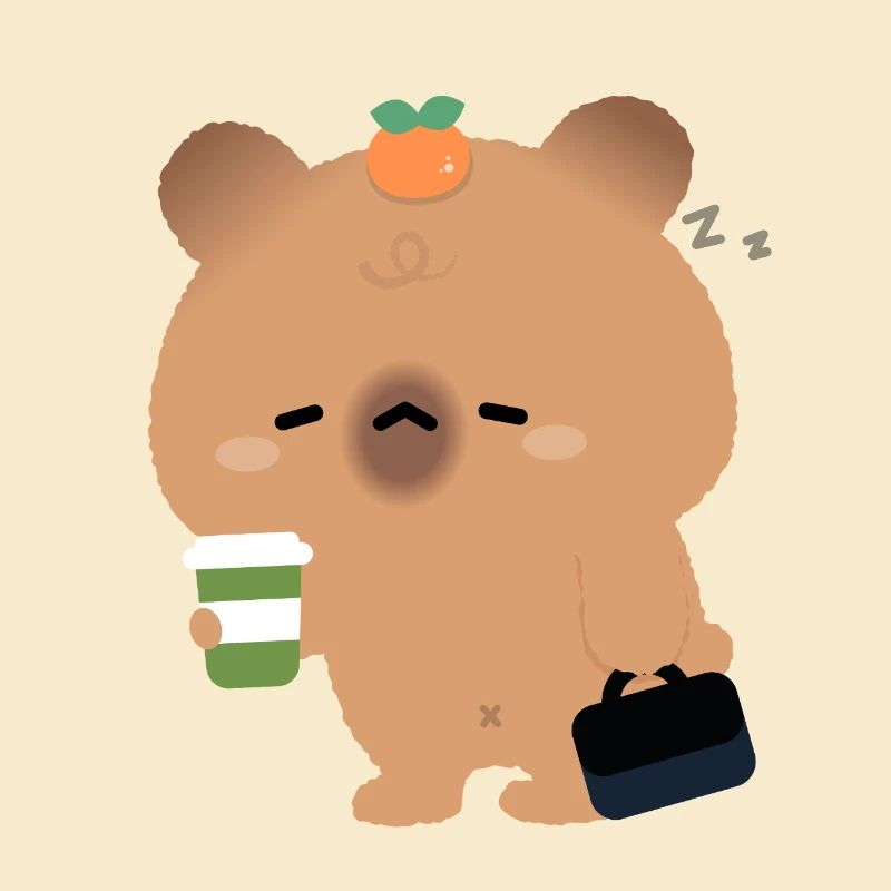 Capybara fatigué avec café