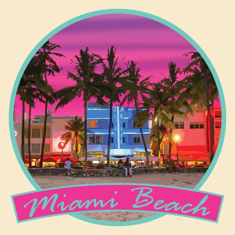 80er Retro Miami Beach Vaporwave