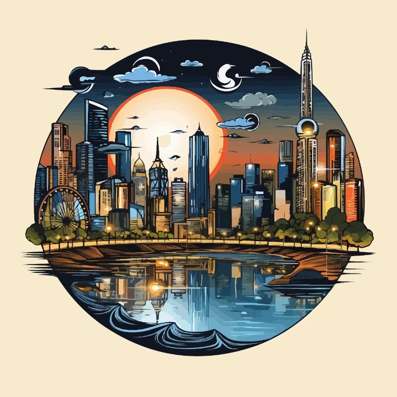 Skyline de Sun City du soir CirkelDesign