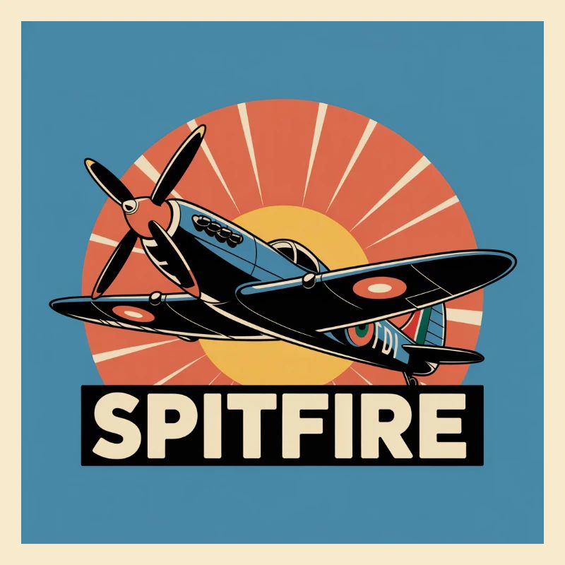 Spitfire Rétro Aviation Imprimé