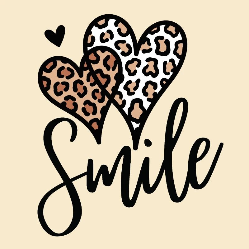 Police de sourire des cœurs de léopard