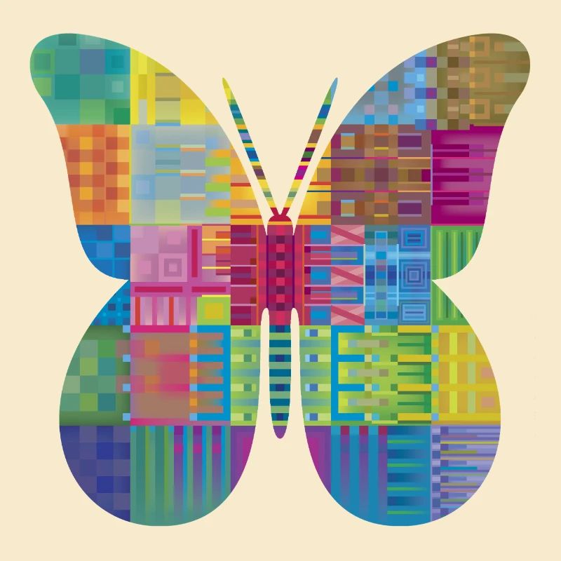 Colorful Patchwork Butterfly