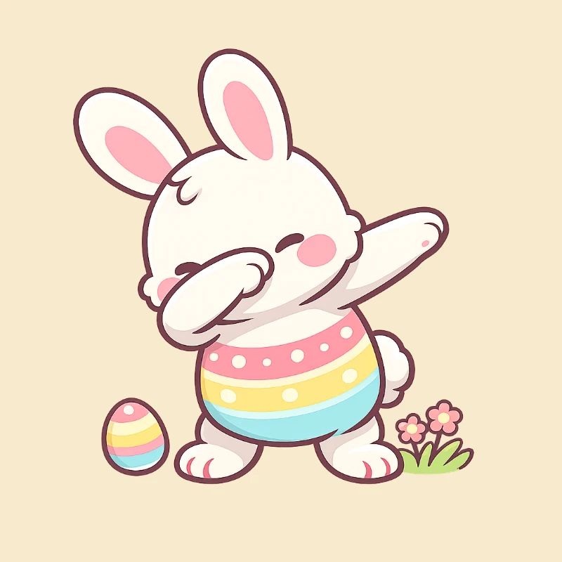 Tapping du lapin de Pâques – Motif de Pâques Kawaii mignon