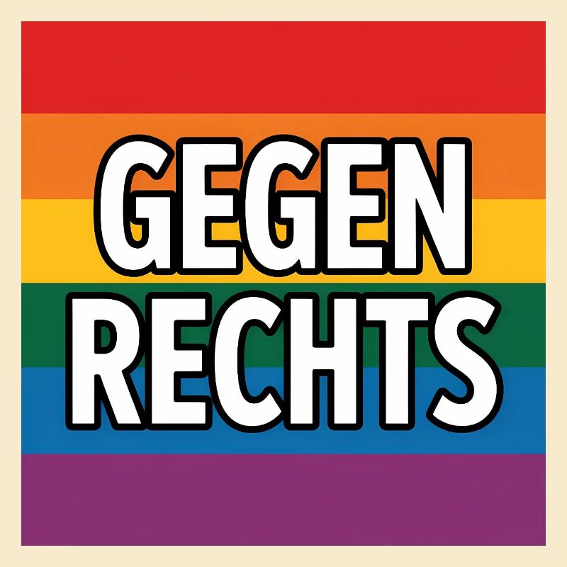 Gegen Rechts - Antifa Regenbogen Tee