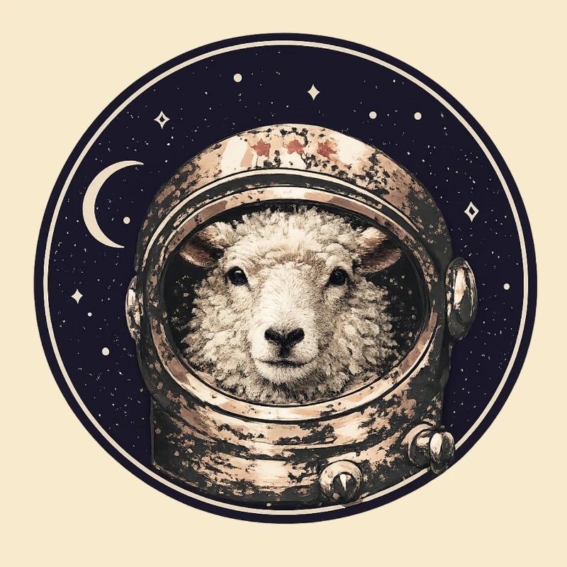 Moutons astronautes en orbite