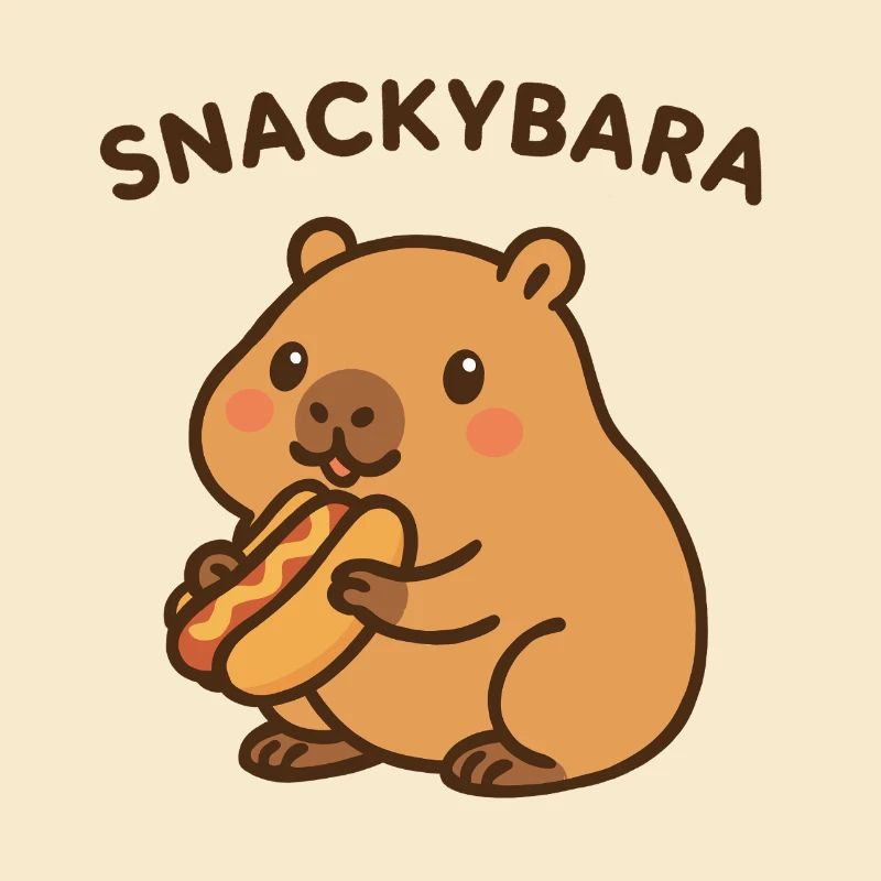 Snackybara – Capybara mit Hotdog