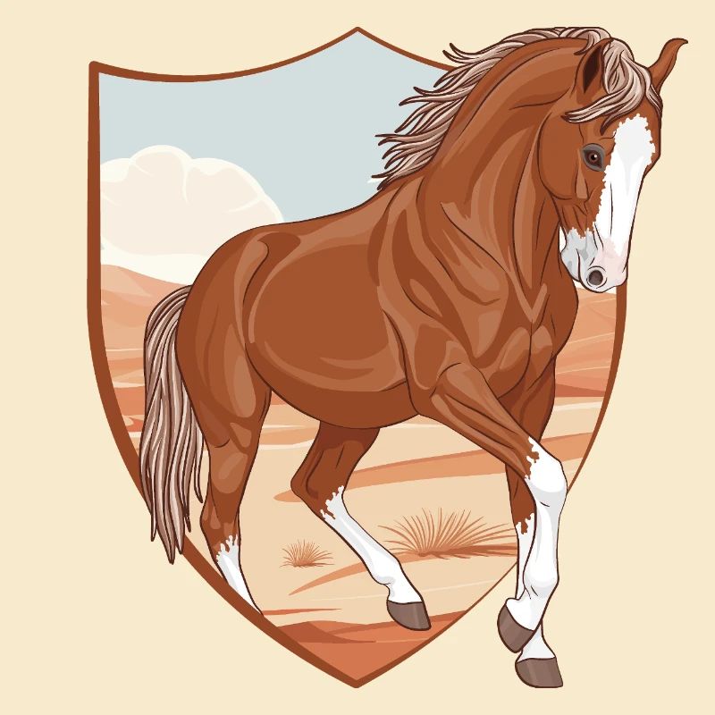 Ein Marwari-Pferd in einem Beet