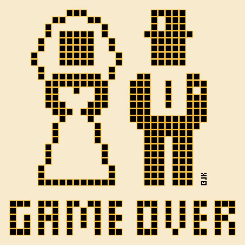 Game Over (Hochzeit JGA Brautpaar Pixel / 2C)