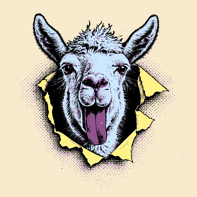 Pop Art de lama – Illustration de langue coquine