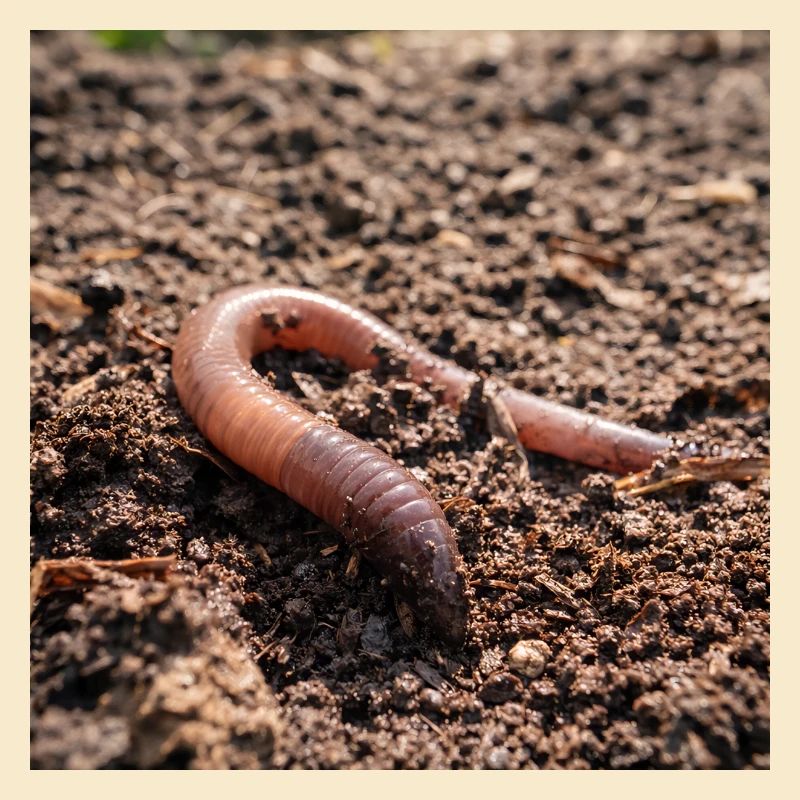 Vers de terre dans le sol