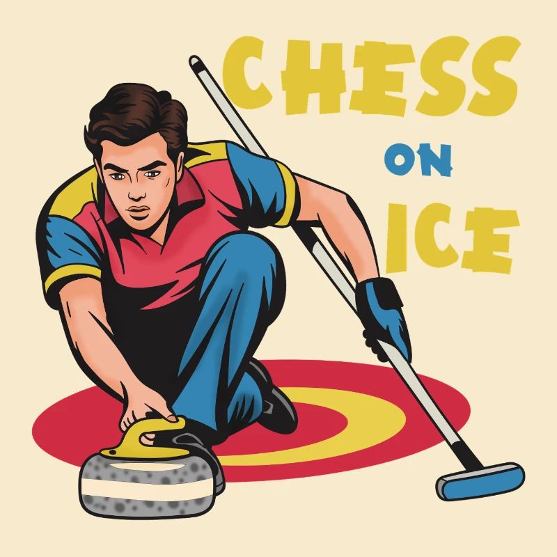 Échecs sur la glace : motif du curling sur glace