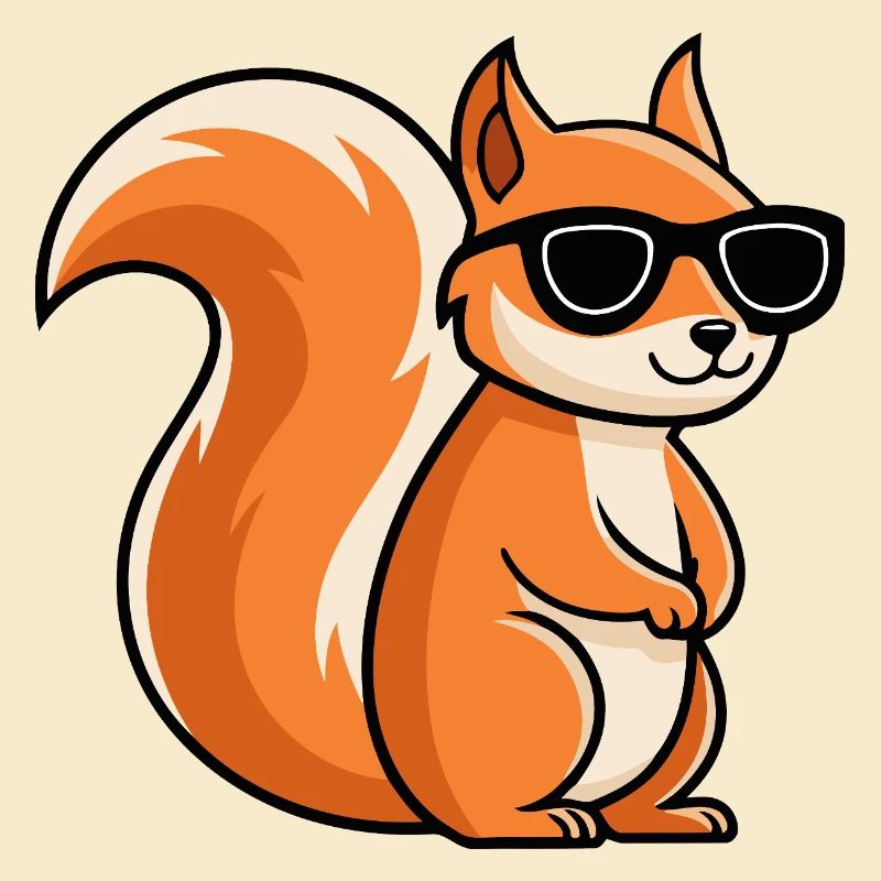 Squirrel black glasses cartoon