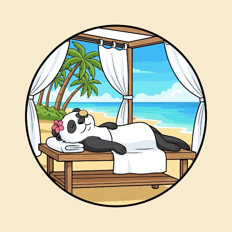 Spa plage Art relaxant de l’ours panda