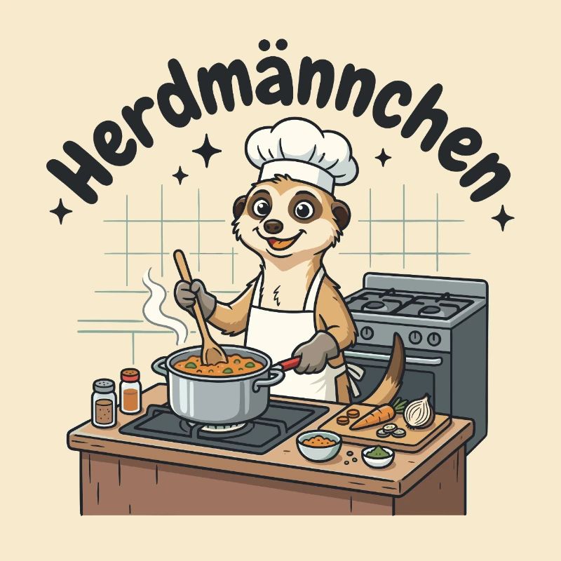 Herdmännchen Koch Erdmännchen am Herd 