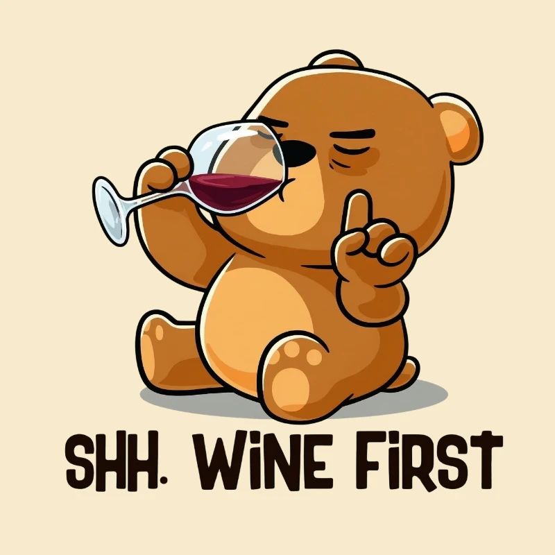 Shh Wine First Bear Drinks Wine