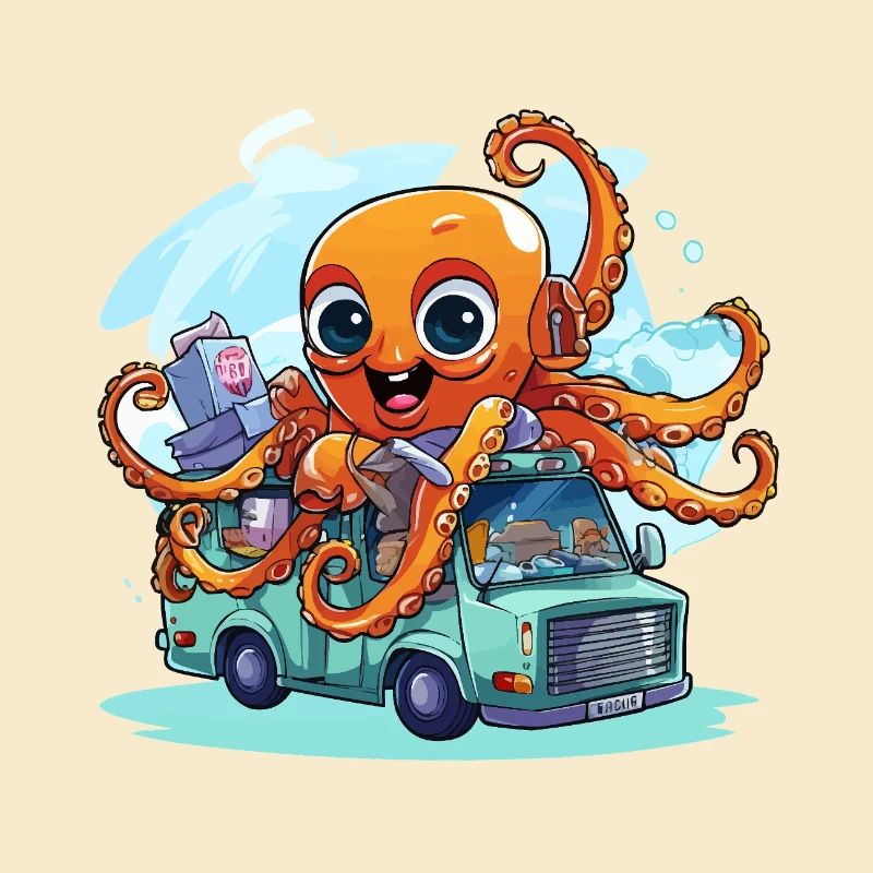 Squid captain in van