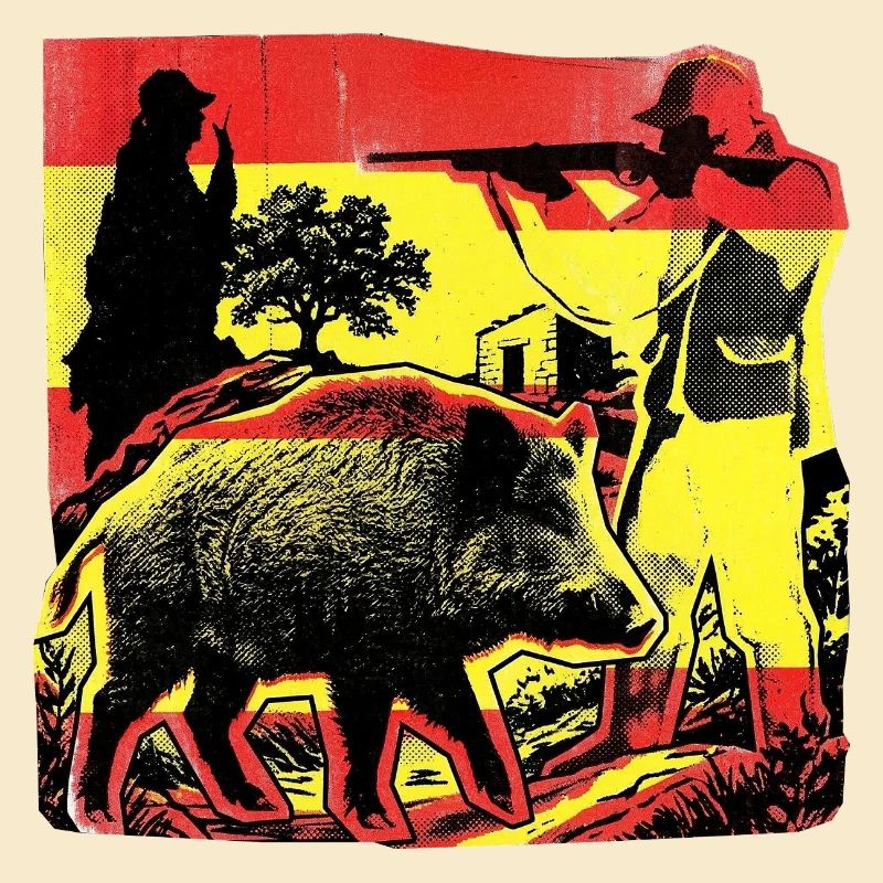 Chasseur Drapeau espagnol Sanglier espagnol