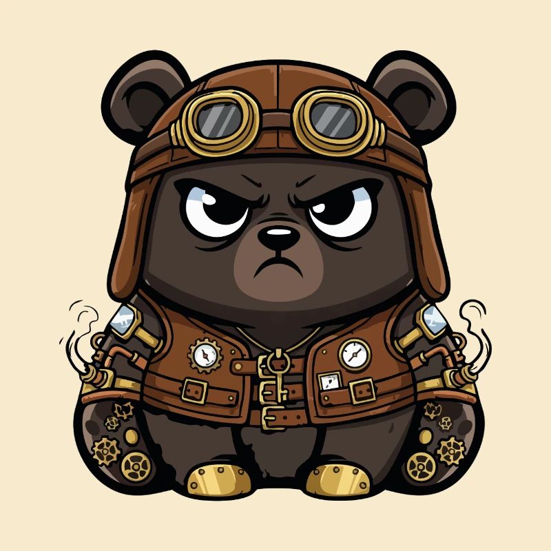Bear Mechanic Steampunk Weste Zahnräder