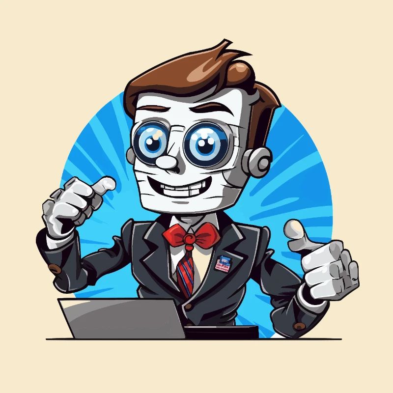Roboter-Streamer im Anzug