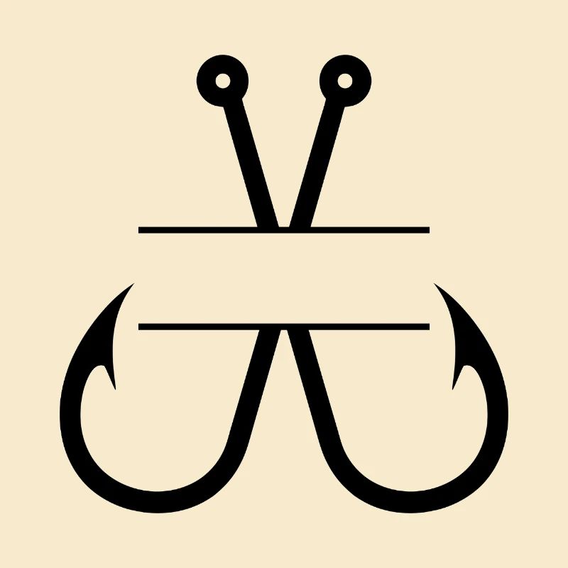 Monogramme du nom de l’hameçon à pêche