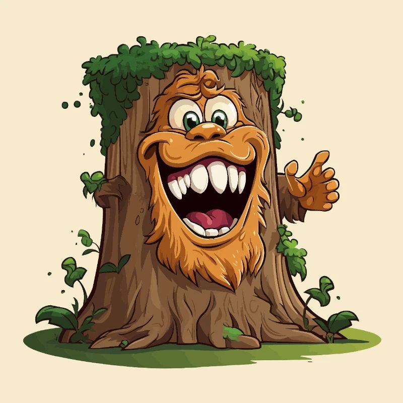 Giant tree with a broad grin