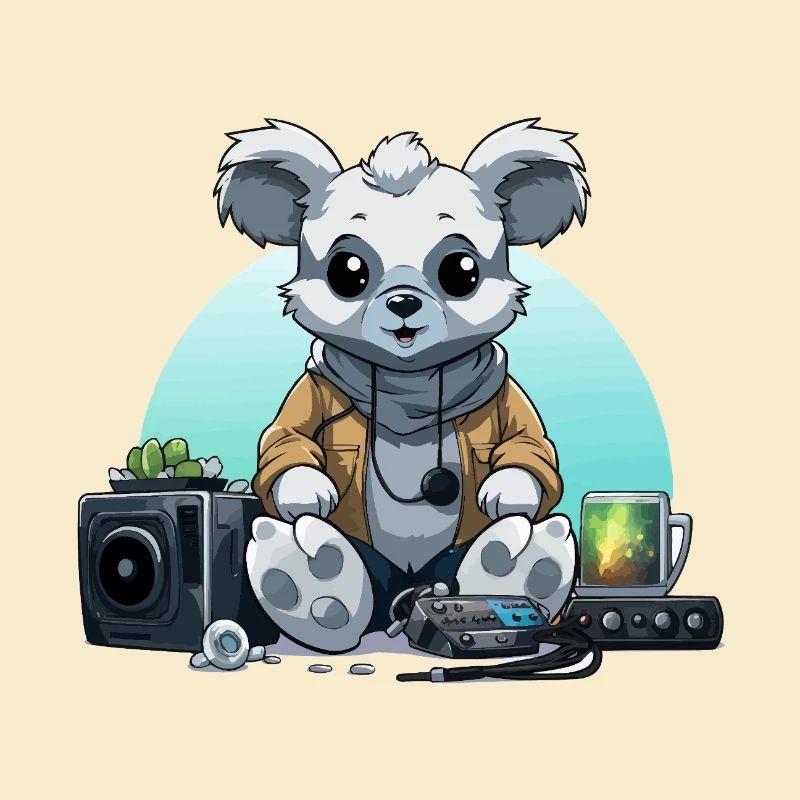 Panda DJ in a Hoodie – Studio Vibes