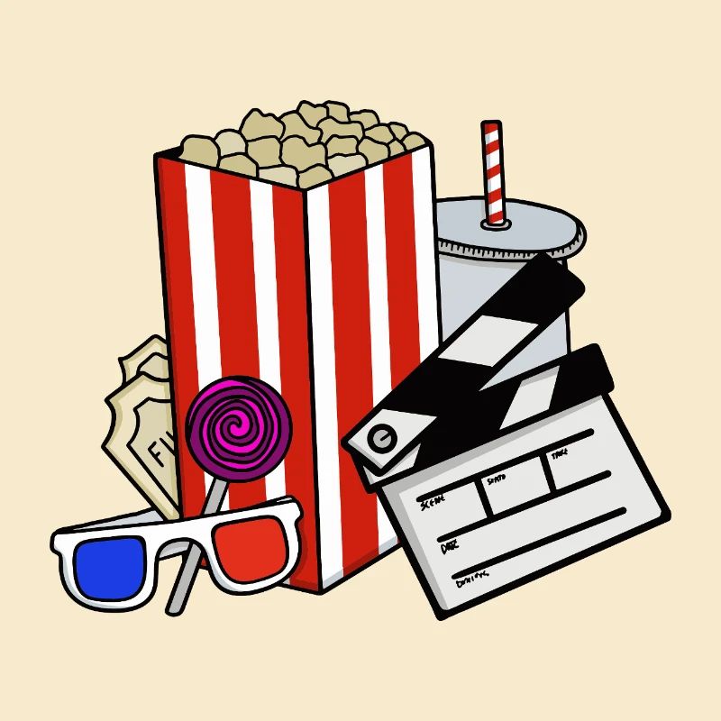 Retro Cinema Snacks Collage