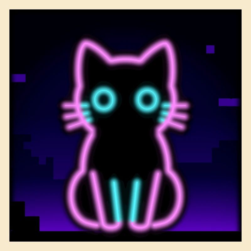 Neon Cat – Pixel Vibes for Gamers & Nerds