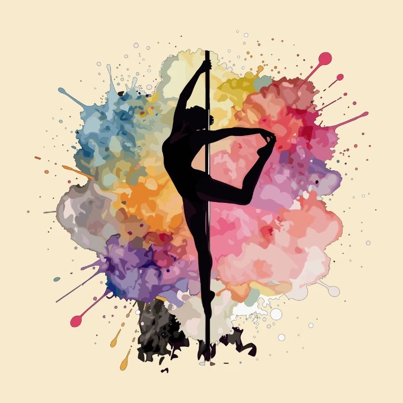 Pole Dance Silhouette – Aquarell Kunst Design