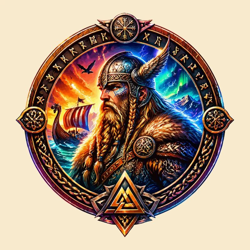 Vikingkrieger im Runenring