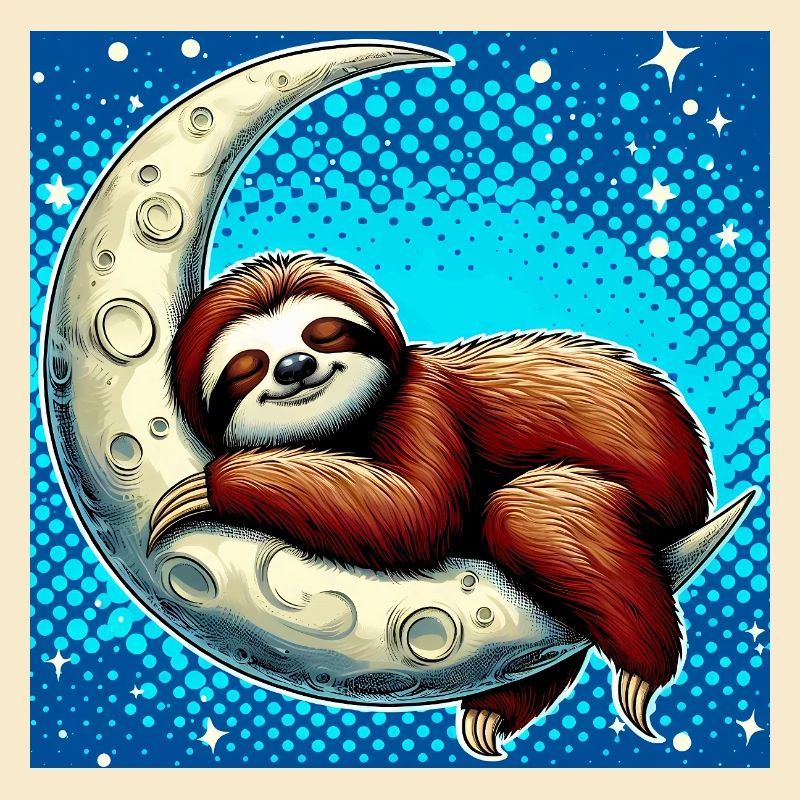 Faultier schläft auf dem Mond