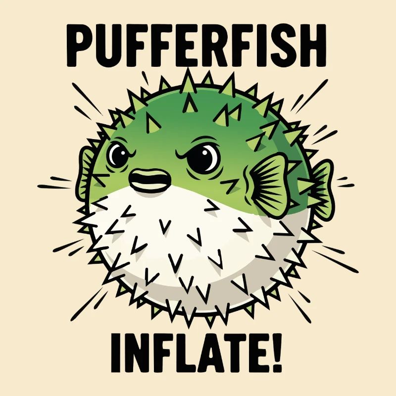 Globe Fish Danger Inflation Schwarzer Kugelfisch