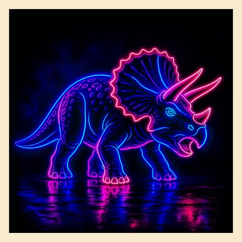 Néon Tricératops Lumière Néon