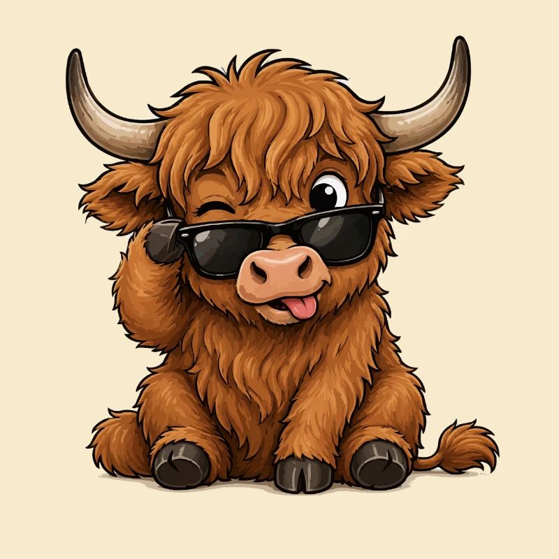Vache avec lunettes de soleil