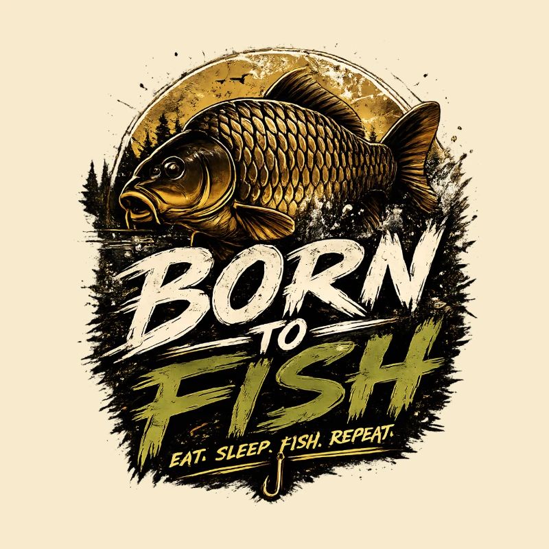 Born To Fish – Karpfenfischerei-Design