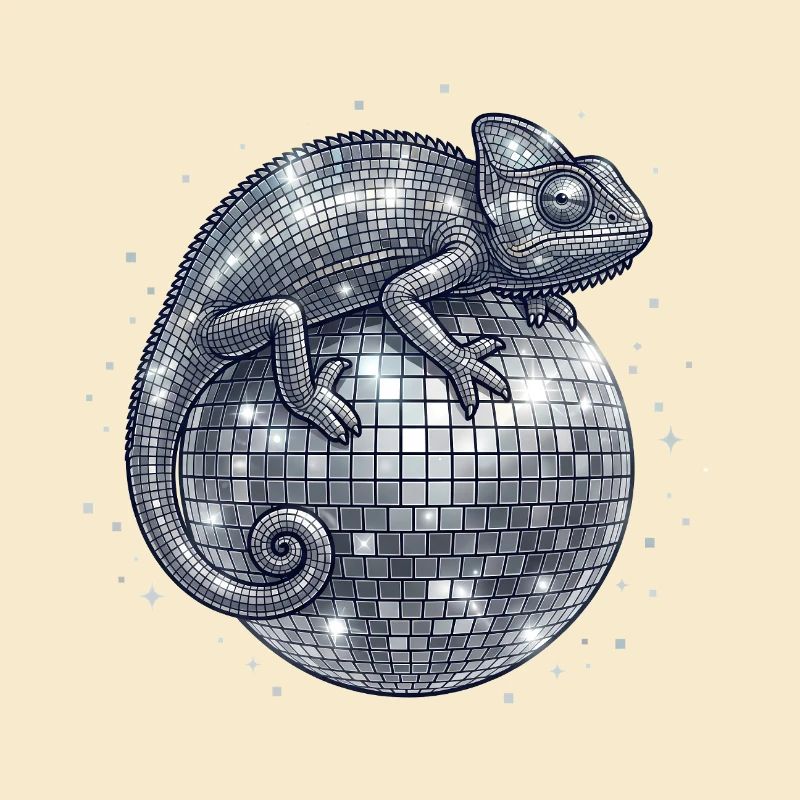 Caméléon sur la boule disco