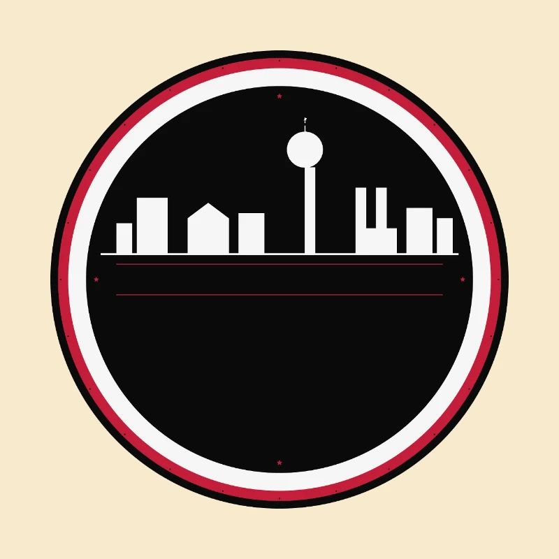 Schwarz-rote urbane Silhouette