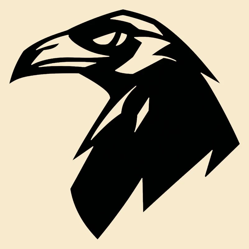 Raven, Simple Silhouette Logo