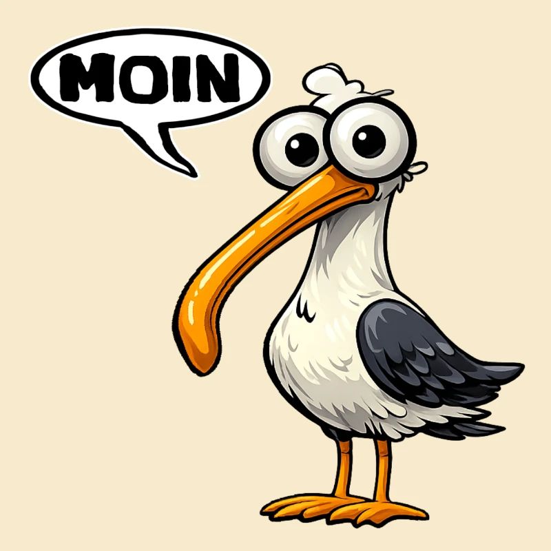 Moin Seagull Comic Mussel Worm