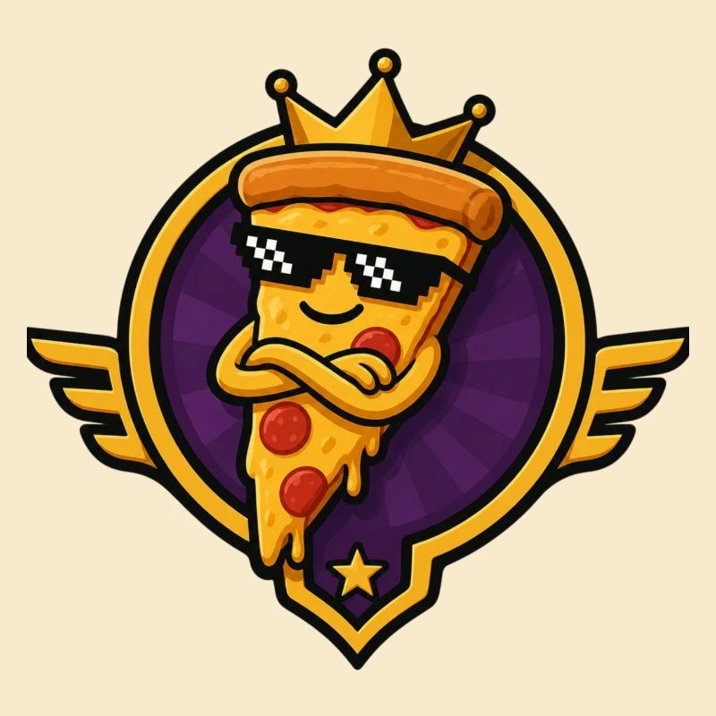 Pizza royale avec lunettes de soleil