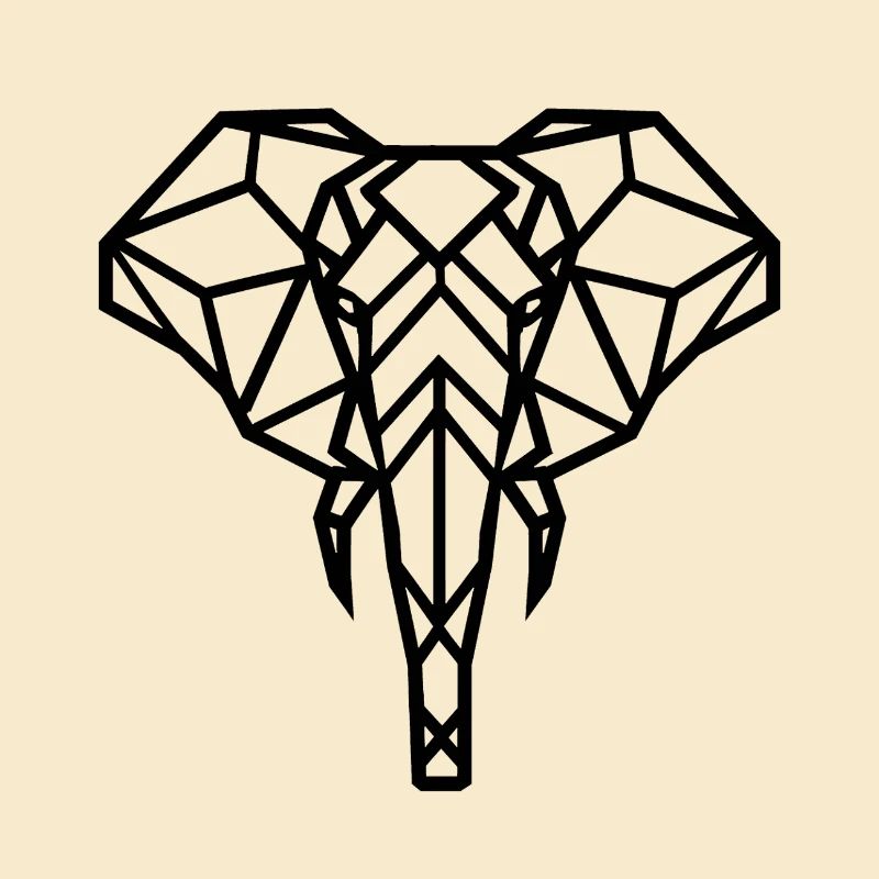 Dessin géométrique éléphant